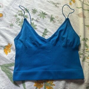 Free People Blue Camisole Crop Top